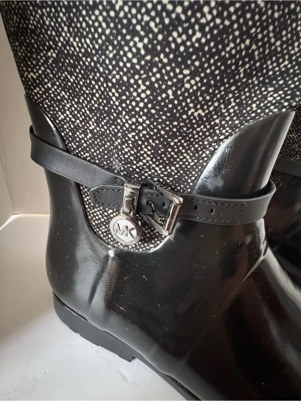 MICHAEL KORS Black Waterproof Rubber Knee High Rain Boots Women's Size 10